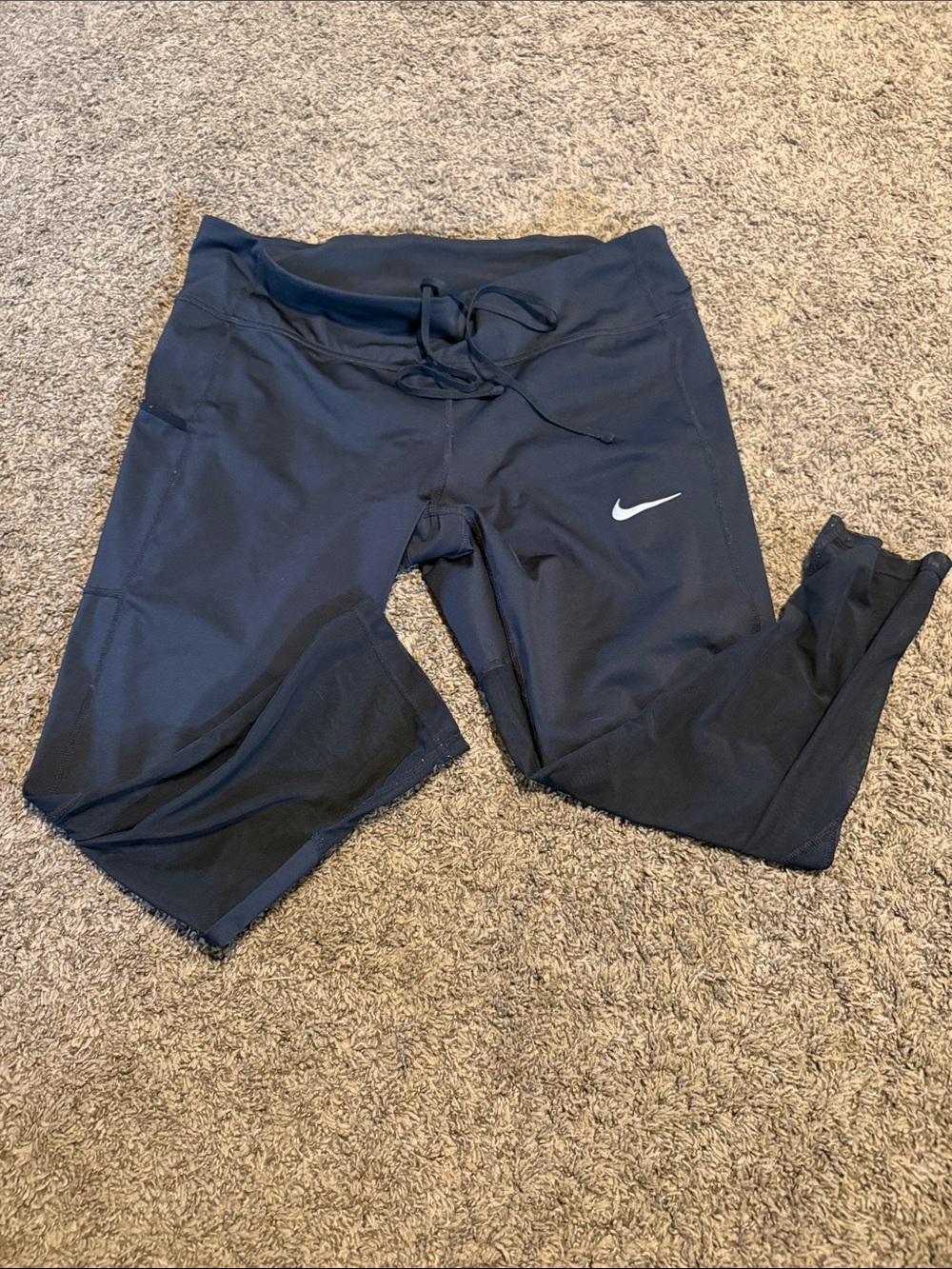 Nike Black Athletic Leggings with Drawstring